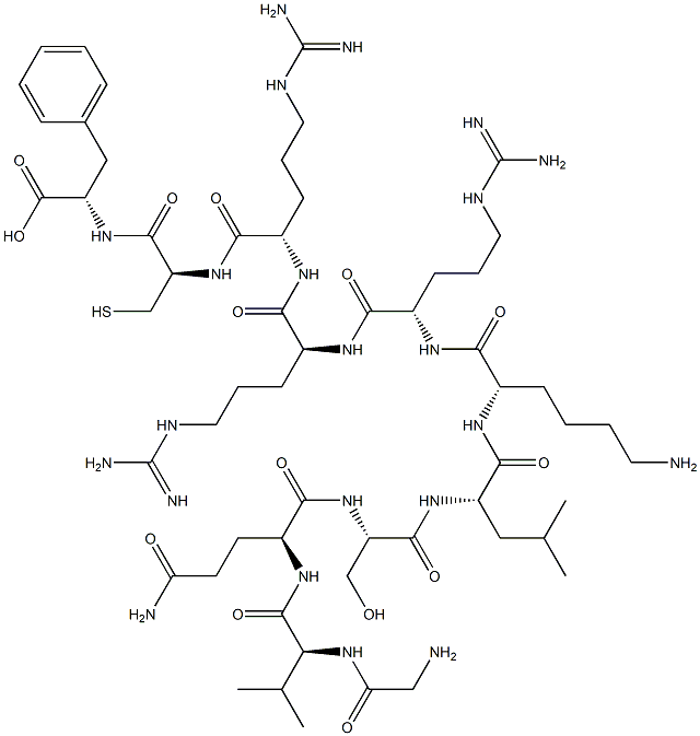 glycyl-valyl-glutaminyl-seryl-leucyl-lysyl-arginyl-arginyl-arginyl-cysteinyl-phenylalanine Structure