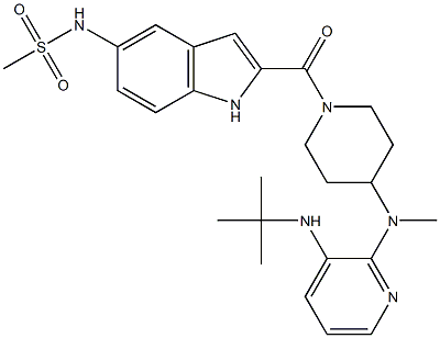  1-((5-methanesulfonamidoindol-2-yl)carbonyl)-4-(N-methyl-N-(3-((1,1-dimethylethyl)amino)-2-pyridinyl)amino)piperidine