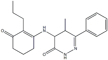 4,5-dihydro-5-methyl-6-(4-(2-propyl-3-oxo-1-cyclohexenyl)amino)phenyl-3(2H)-pyridazinone,,结构式