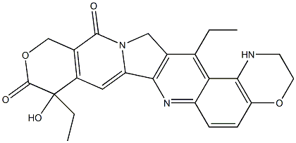 9,16-diethyl-2,3-dihydro-9-hydroxy-12H-1,4-oxazino(3,2-f)pyrano(3',4'-6,7)indolizino(1,2-b)quinoline-10,13(9H,15H)-dione,,结构式