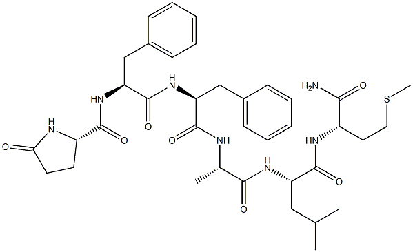 pyroglutamyl-phenylalanyl-phenylalanyl-alanyl-leucyl-methioninamide 结构式