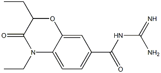 N-(2,4-diethyl-3-oxo-3,4-dihydro-2H-benzo(1,4)oxazine-7-carbonyl)guanidine Structure