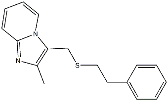 2-methyl-3-((phenylethyl)thiomethyl)imidazo(1,2-a)pyridine Structure