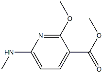 2-メトキシ-6-(メチルアミノ)-3-ピリジンカルボン酸メチル 化学構造式