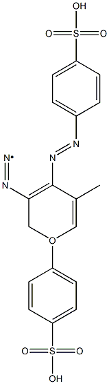 1-(4-SULPHOPHENYL)-3-METHYL-4-(4-SULPHOPHENYLAZO)-5-PYRAZO.,,结构式