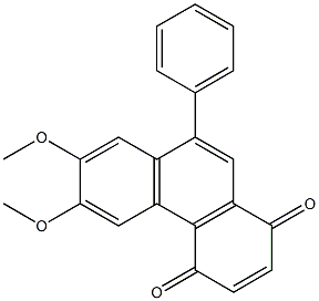6,7-DIMETHOXY-9-PHENYL-1,4-PHENANTHRENEQUINONE,,结构式