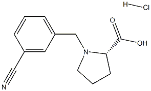 (R)-alpha-(3-cyano-benzyl)-proline hydrochloride Struktur