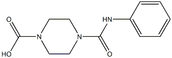 4-Phenylcarbamoyl-piperazine-1-carboxylic acid 化学構造式