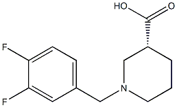 (3R)-1-(3,4-difluorobenzyl)piperidine-3-carboxylic acid Struktur