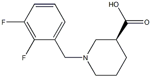 (3S)-1-(2,3-difluorobenzyl)piperidine-3-carboxylic acid Structure