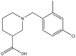 1-(4-chloro-2-methylbenzyl)piperidine-3-carboxylic acid,,结构式