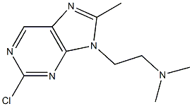 2-(2-chloro-8-methyl-9H-purin-9-yl)-N,N-dimethylethanamine,,结构式