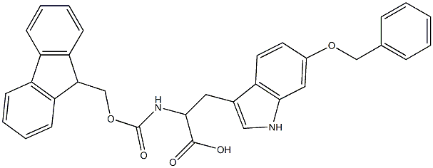 2-{[(9H-fluoren-9-ylmethoxy)carbonyl]amino}-3-[6-(benzyloxy)-1H-indol-3-yl]propanoic acid,,结构式