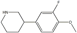 3-(3-fluoro-4-methoxyphenyl)piperidine 化学構造式