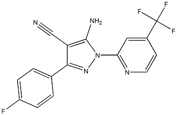 5-amino-3-(4-fluorophenyl)-1-[4-(trifluoromethyl)pyridin-2-yl]-1H-pyrazole-4-carbonitrile,,结构式