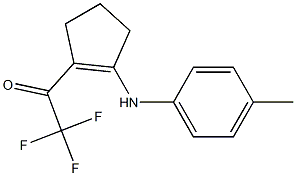 2-TRIFLUOROACETYL-1-(4-METHYLPHENYLAMINO)CYCLOPENT-1-ENE 结构式