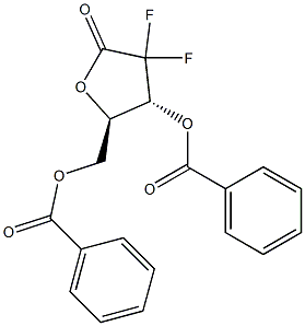 (R,R)-5-BENZOYLOXYMETHYL-3,3-DIFLUORO-4,5-DIHYDRO-4-BENZOYLOXY-2(3H)-FURANONE Structure