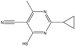2-CYCLOPROPYL-4-MERCAPTO-6-METHYLPYRIMIDINE-5-CARBONITRILE,,结构式
