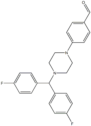 4-{4-[BIS(4-FLUOROPHENYL)METHYL]PIPERAZIN-1-YL}BENZALDEHYDE, 95+%,,结构式