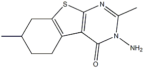 3-AMINO-2,7-DIMETHYL-5,6,7,8-TETRAHYDRO[1]BENZOTHIENO[2,3-D]PYRIMIDIN-4(3H)-ONE 化学構造式