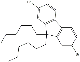 2,7-Dibromo-9,9-dihexyl-9H-fluorene 化学構造式