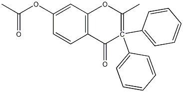 2-METHYL-3-PHENYL-7-ACETOXYISOFLAVONE 化学構造式