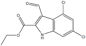 ETHYL 4,6-DICHLORO-3-FORMYLINDOLE-2-CARBOXYLATE,,结构式