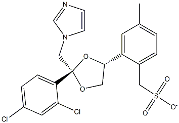 CIS-{2-(2,4-DICHLOROPHENYL)-2-(1H-IMIDAZOL-1-YL-METHYL)-1,3-DIOXOLAN-4-YL}-P-TOLUENEMETHANESULFONATE Structure