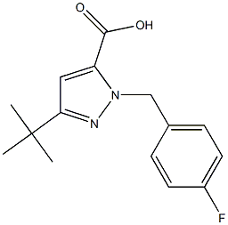 3-(TERT-BUTYL)-1-(4-FLUOROBENZYL)PYRAZOLE-5-CARBOXYLIC ACID,,结构式