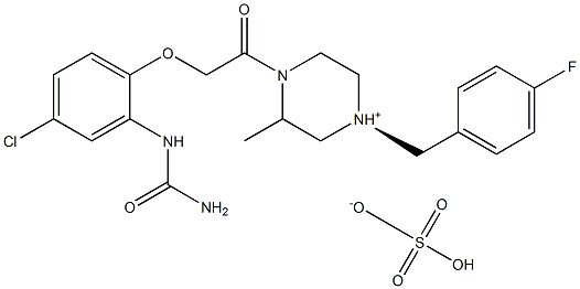 (R)-4-[2-(4-CHLORO-2-UREIDO-PHENOXY)-ACETYL]-1-(4-FLUORO-BENZYL)-3-METHYL-PIPERAZIN-1-IUM: HYDROGEN SULFATE 结构式