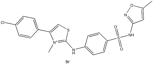 4-(4-chlorophenyl)-3-methyl-2-(4-{[(5-methylisoxazol-3-yl)amino]sulfonyl}anilino)-1,3-thiazol-3-ium bromide