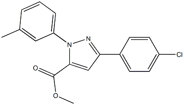 methyl 3-(4-chlorophenyl)-1-m-tolyl-1H-pyrazole-5-carboxylate 化学構造式