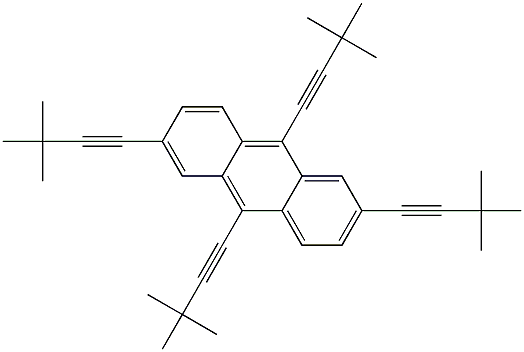 2,6,9,10-TETRAKIS(3,3-DIMETHYLBUT-1-YNYL)ANTHRACENE,,结构式