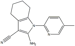 2-AMINO-1-(5-METHYLPYRIDIN-2-YL)-4,5,6,7-TETRAHYDRO-1H-INDOLE-3-CARBONITRILE Structure