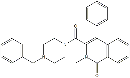 3-[(4-BENZYLPIPERAZIN-1-YL)CARBONYL]-2-METHYL-4-PHENYLISOQUINOLIN-1(2H)-ONE Structure