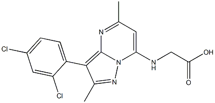 N-[3-(2,4-DICHLOROPHENYL)-2,5-DIMETHYLPYRAZOLO[1,5-A]PYRIMIDIN-7-YL]GLYCINE 结构式