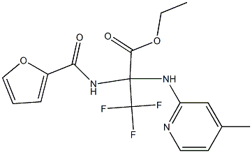 ethyl 3,3,3-trifluoro-2-[(2-furylcarbonyl)amino]-2-[(4-methyl-2-pyridyl)amino]propanoate Struktur