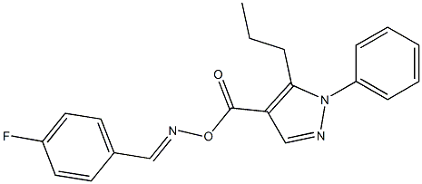 4-[({[(4-fluorophenyl)methylene]amino}oxy)carbonyl]-1-phenyl-5-propyl-1H-pyrazole 化学構造式