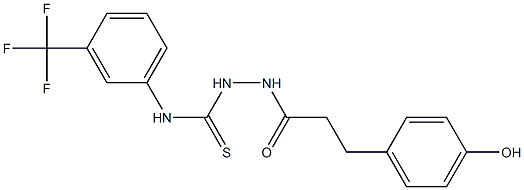 N1-[3-(trifluoromethyl)phenyl]-2-[3-(4-hydroxyphenyl)propanoyl]hydrazine-1-carbothioamide,,结构式