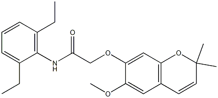 N1-(2,6-diethylphenyl)-2-[(6-methoxy-2,2-dimethyl-2H-chromen-7-yl)oxy]acetamide Structure