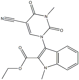 ethyl 3-[5-cyano-3-methyl-2,4-dioxo-3,4-dihydro-1(2H)-pyrimidinyl]-1-methyl-1H-indole-2-carboxylate Structure