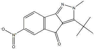 3-(tert-butyl)-2-methyl-6-nitroindeno[1,2-c]pyrazol-4(2H)-one 化学構造式