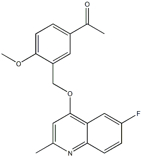 1-(3-{[(6-fluoro-2-methyl-4-quinolyl)oxy]methyl}-4-methoxyphenyl)ethan-1-one 结构式