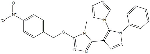 4-methyl-3-[(4-nitrobenzyl)sulfanyl]-5-[1-phenyl-5-(1H-pyrrol-1-yl)-1H-pyrazol-4-yl]-4H-1,2,4-triazole Structure