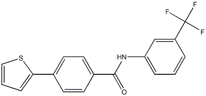 4-(2-thienyl)-N-[3-(trifluoromethyl)phenyl]benzenecarboxamide Struktur