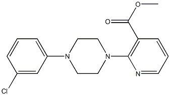 methyl 2-[4-(3-chlorophenyl)piperazino]nicotinate Struktur