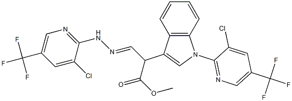 methyl 3-{2-[3-chloro-5-(trifluoromethyl)-2-pyridinyl]hydrazono}-2-{1-[3-chloro-5-(trifluoromethyl)-2-pyridinyl]-1H-indol-3-yl}propanoate