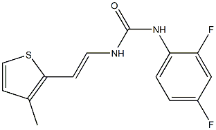 N-(2,4-difluorophenyl)-N'-[2-(3-methyl-2-thienyl)vinyl]urea Struktur