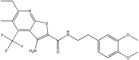 3-amino-N-(3,4-dimethoxyphenethyl)-6-ethyl-5-methyl-4-(trifluoromethyl)thieno[2,3-b]pyridine-2-carboxamide