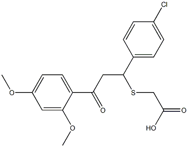 2-{[1-(4-chlorophenyl)-3-(2,4-dimethoxyphenyl)-3-oxopropyl]thio}acetic acid|